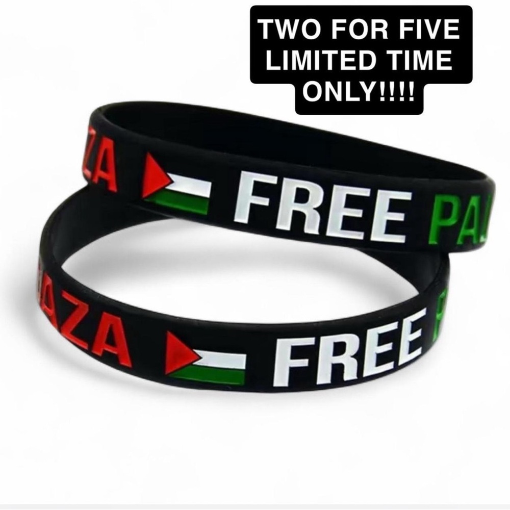 Free Palestine Save Gaza rubber bracelet